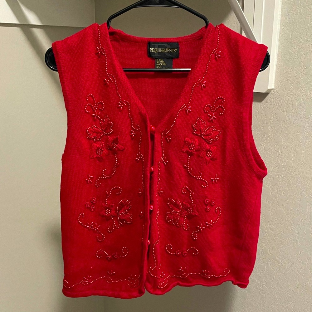 Red Christmas Sweater Vest